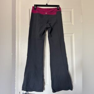 Lululemon Flare Leggings Maroon Grey High Rise Yoga Pants SIZE 6